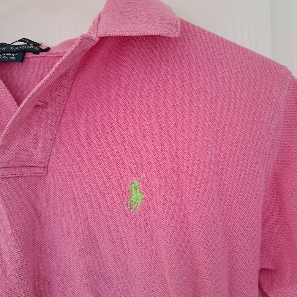 Ralph Lauren Pink Polo, Medium, Classic Fit, Green Pony